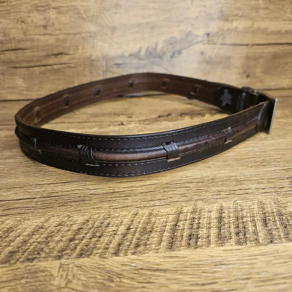 Columbia mens size 34 brown Genuine Leather woven belt